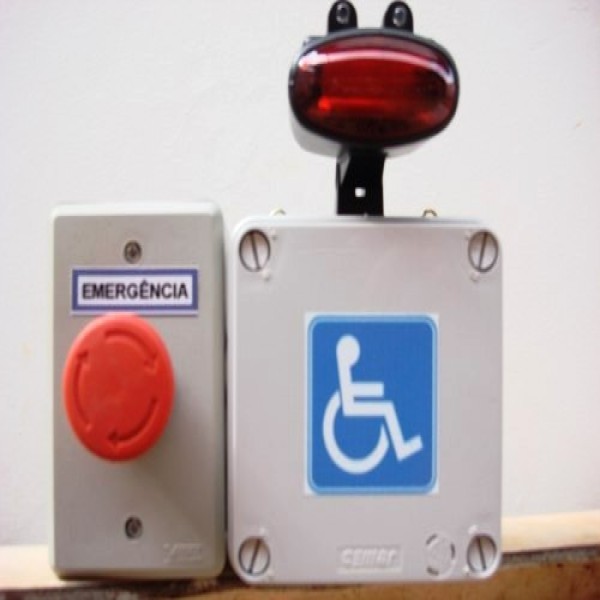 Alarme audiovisual para banheiro de deficientes