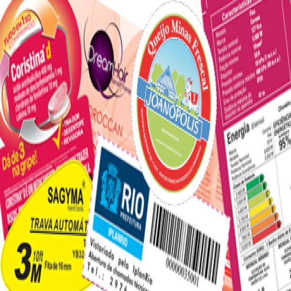Etiquetas adesivas para produtos alimentícios