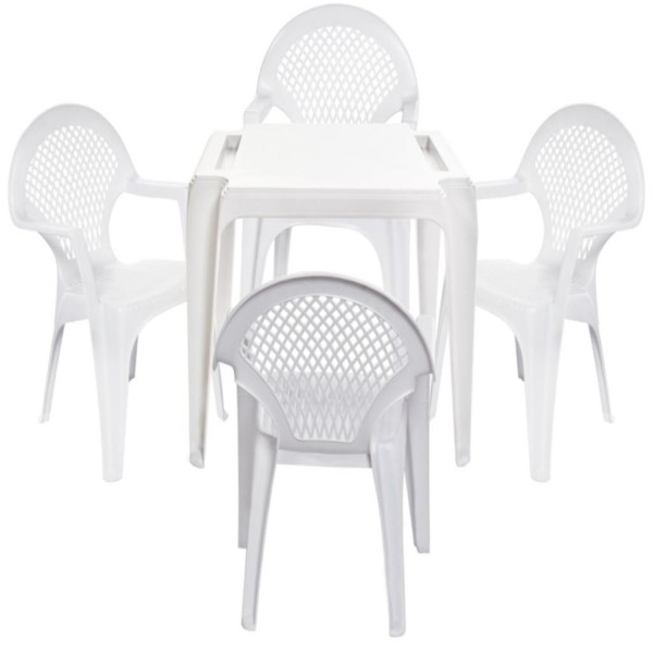 Conjunto de mesa e cadeira de plastico