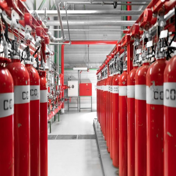 Sistema de combate a incêndio com CO2