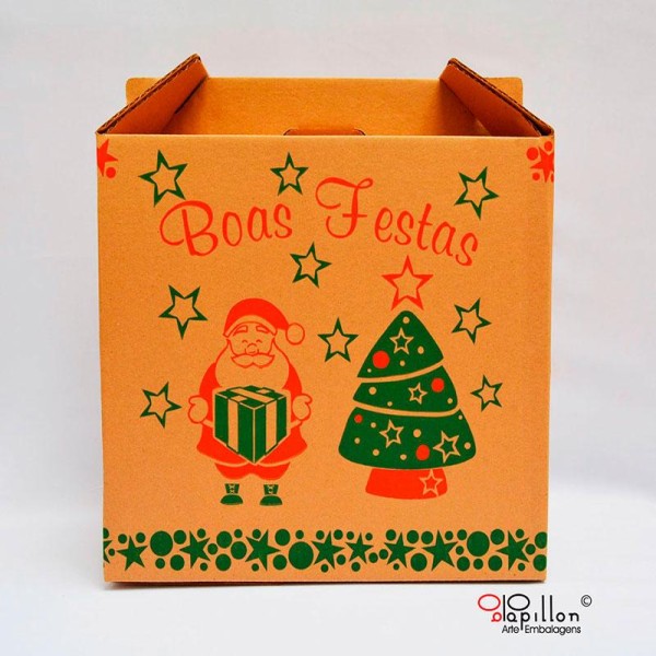 Caixa de papelão para cesta de natal