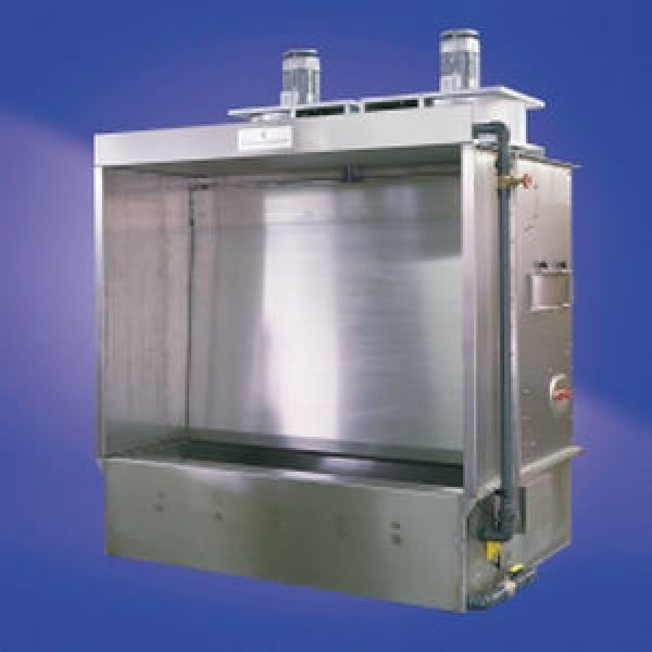 Cabine de pintura com cortina de água