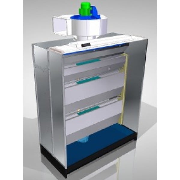 Cabine de pintura com cortina de água
