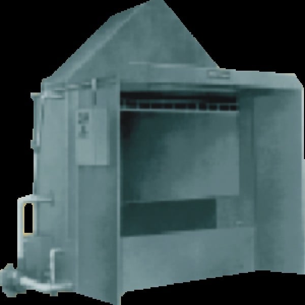 Cabine de pintura com cortina de água