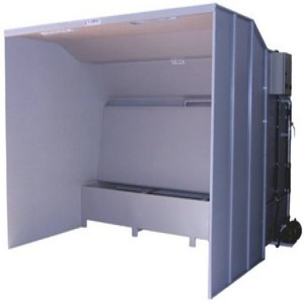 Cabine de pintura com cortina de água