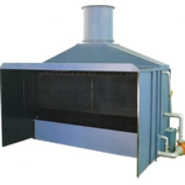 Cabine de pintura com cortina de água