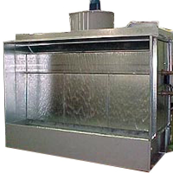 Cabine de pintura com cortina de água