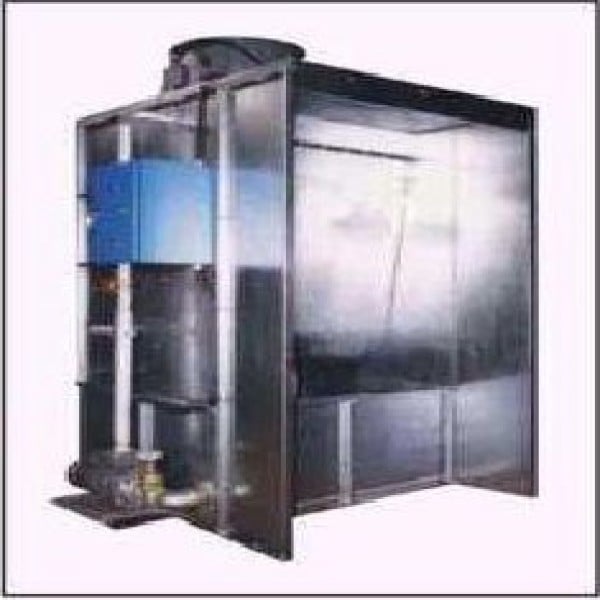 Cabine de pintura com cortina de água