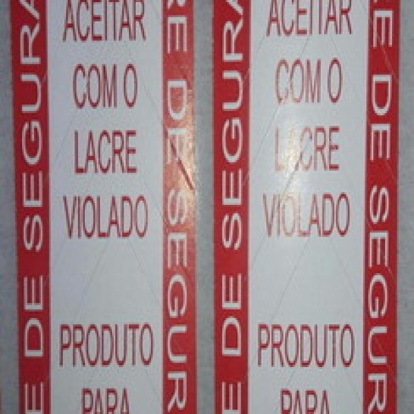 Etiqueta lacre de segurança