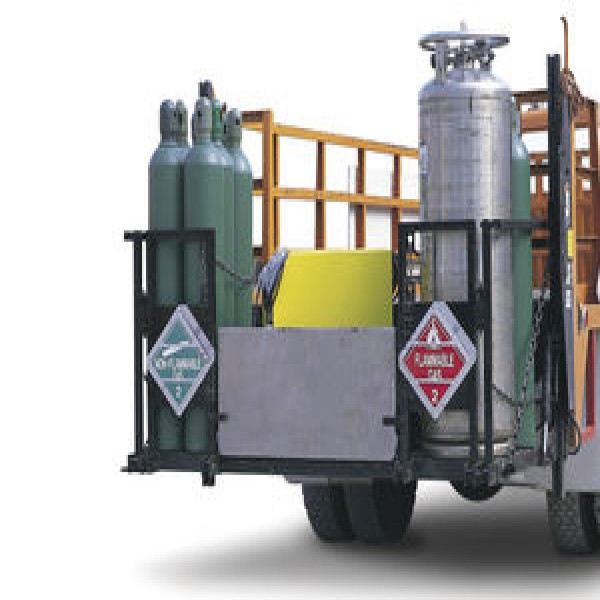 Plataforma elevatória cargas veiculares para cilindros de gases