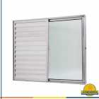 janela de aluminio branco com grade