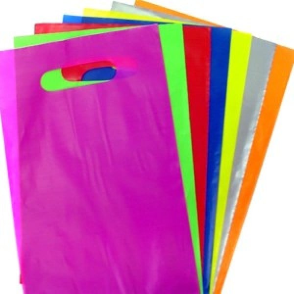 Sacolas plásticas coloridas
