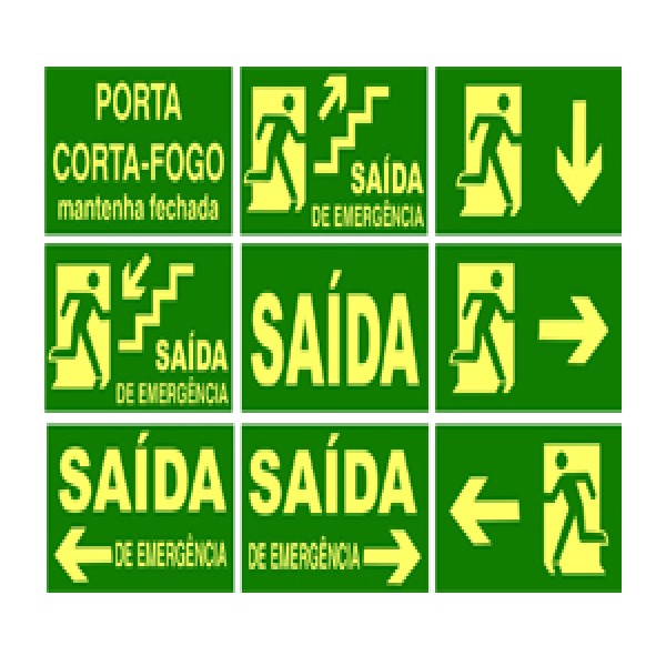 Placas de sinalização de saída de emergência - Soluções Industriais