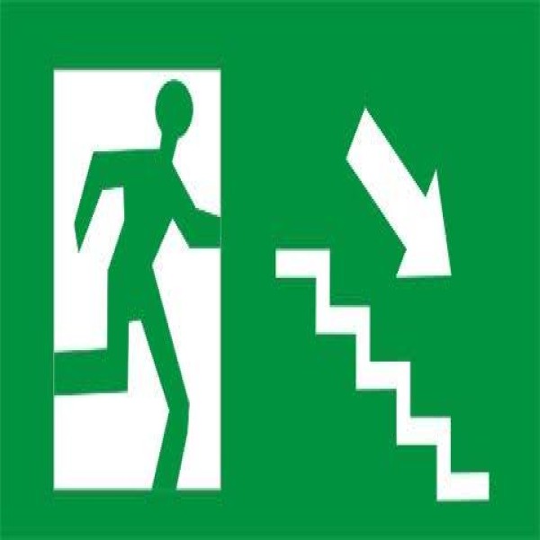 Placa rota de fuga escada