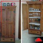 armario de madeira rustico para cozinha