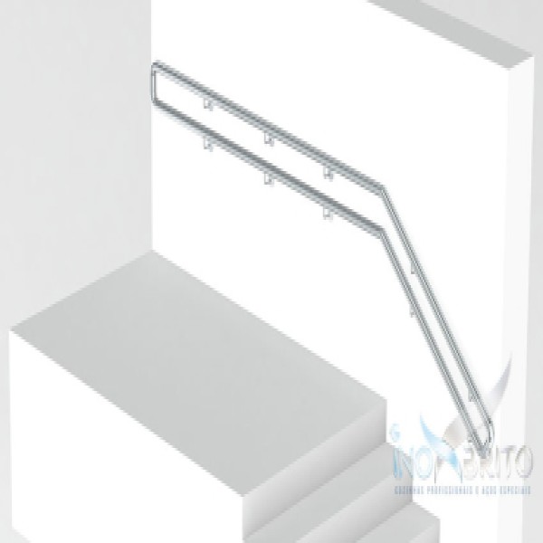 Corrimão duplo de inox