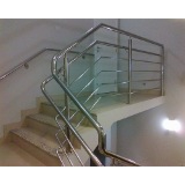 Corrimão duplo de inox
