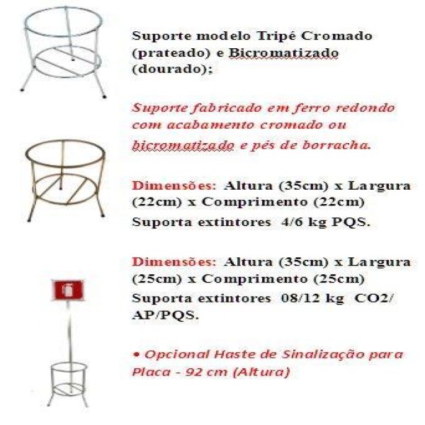 Suporte para extintor tripé