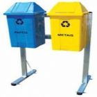 conjunto lixeira coleta seletiva 100 litros