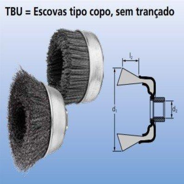 Escova trançada tipo copo