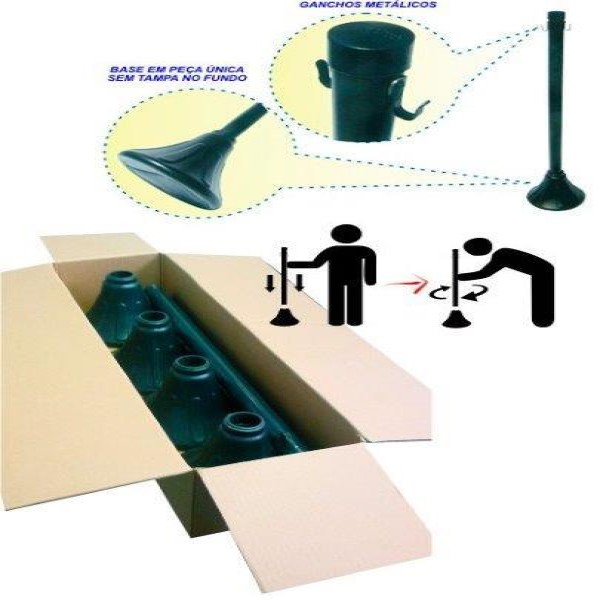Pedestal com corrente plástica