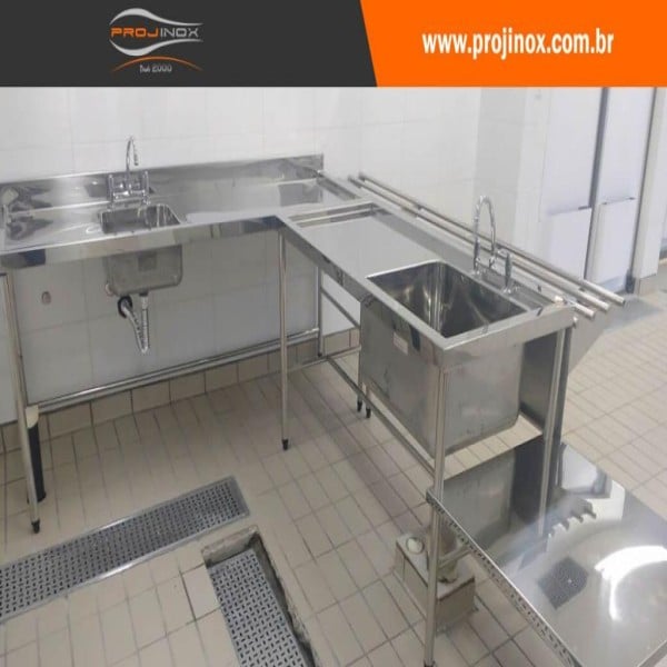 bancada de aço inox para cozinha industrial