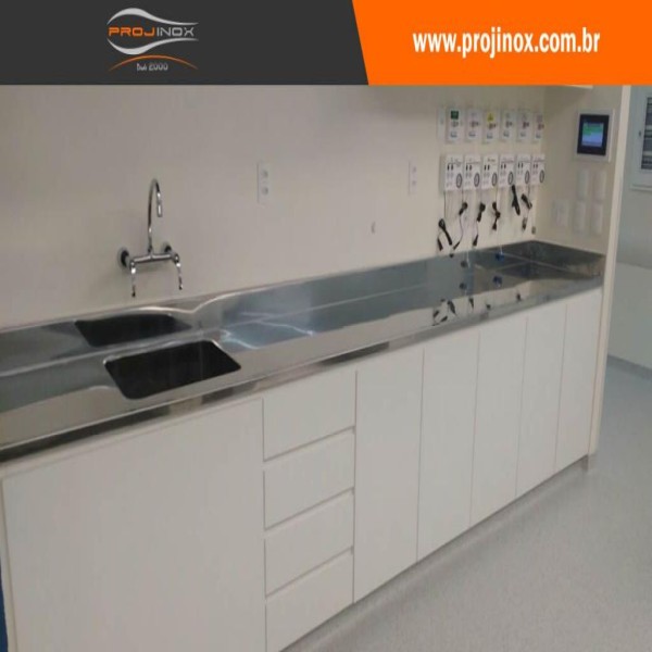 bancada de aço inox para laboratório