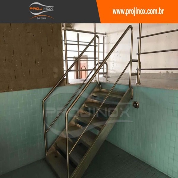 corrimão de inox para piscina