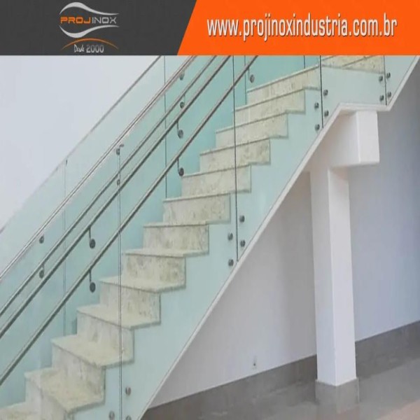 guarda corpo de aço inox com vidro