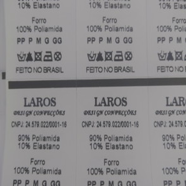 Etiqueta de composição cetim