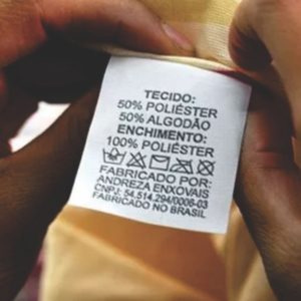 Etiqueta de composição cetim