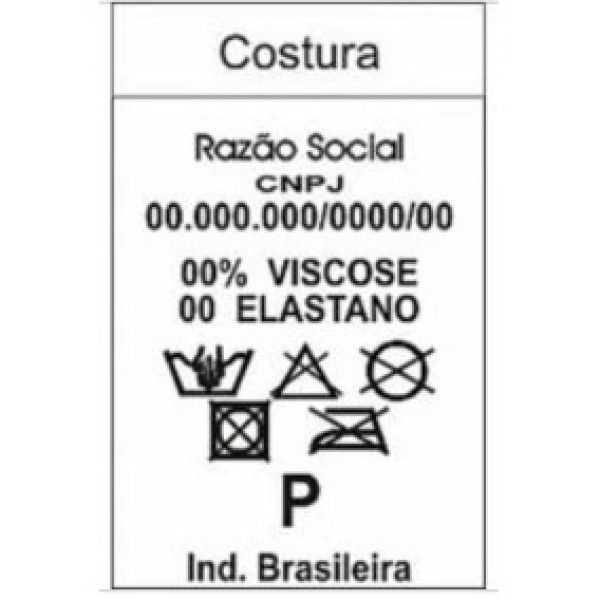 Etiqueta de composição preço