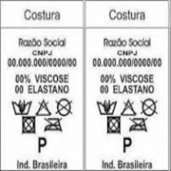Etiqueta de composição preço