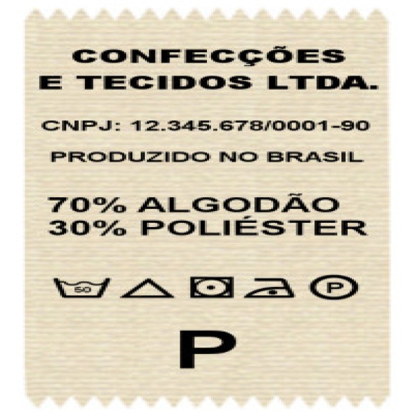 Etiqueta de composição têxtil