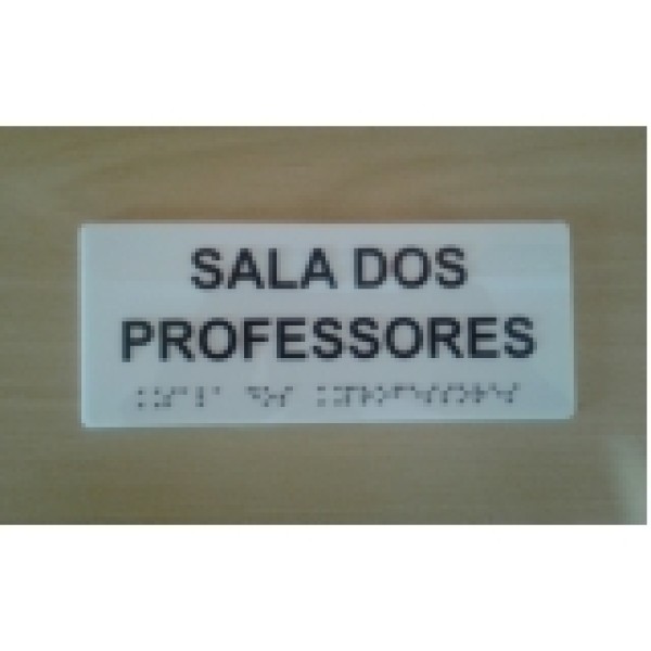 Placa em braille para corrimão