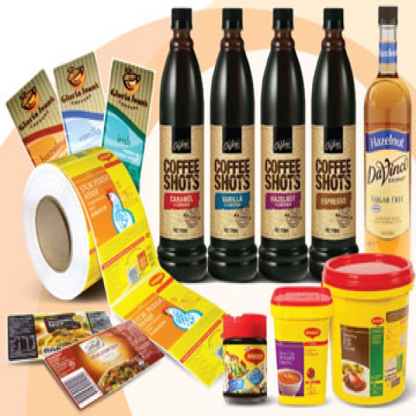 Etiquetas adesivas personalizadas para alimentos