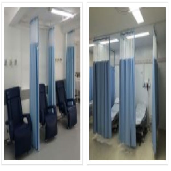Cortina divisória hospitalar