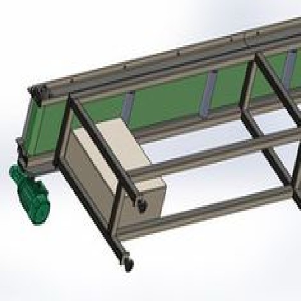 Mesa elevadora com esteira transportadora