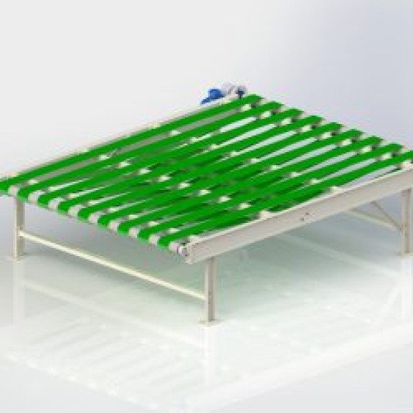 Mesa elevadora com esteira transportadora