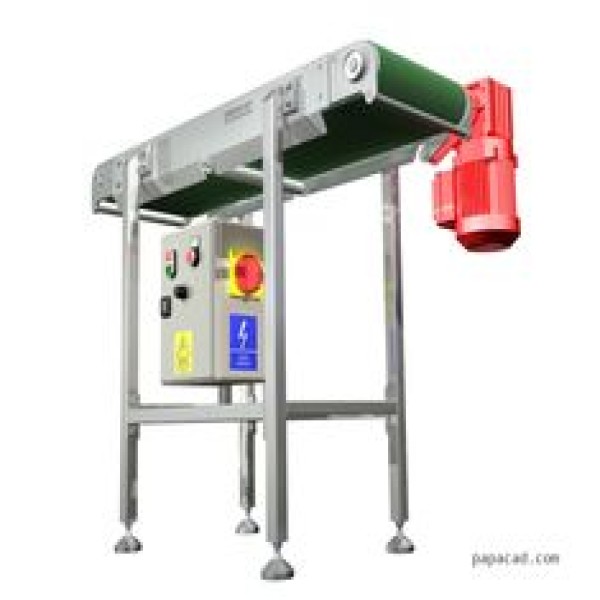 Mesa elevadora com esteira transportadora