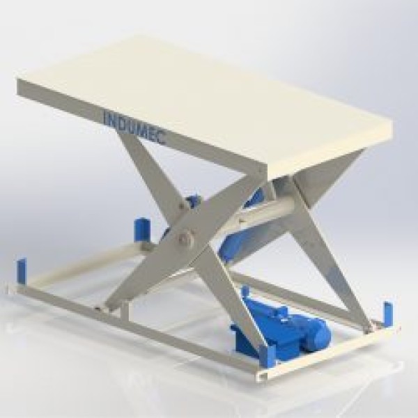 Mesa elevadora com esteira transportadora