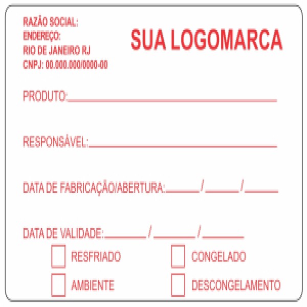Etiqueta para data de validade