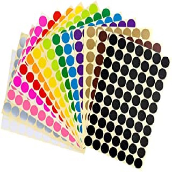 Etiquetas adesivas coloridas redondas