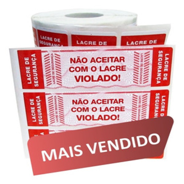 Etiquetas adesivas lacre de segurança