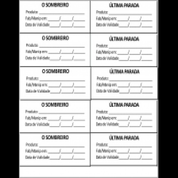 Etiquetas de validade para alimentos