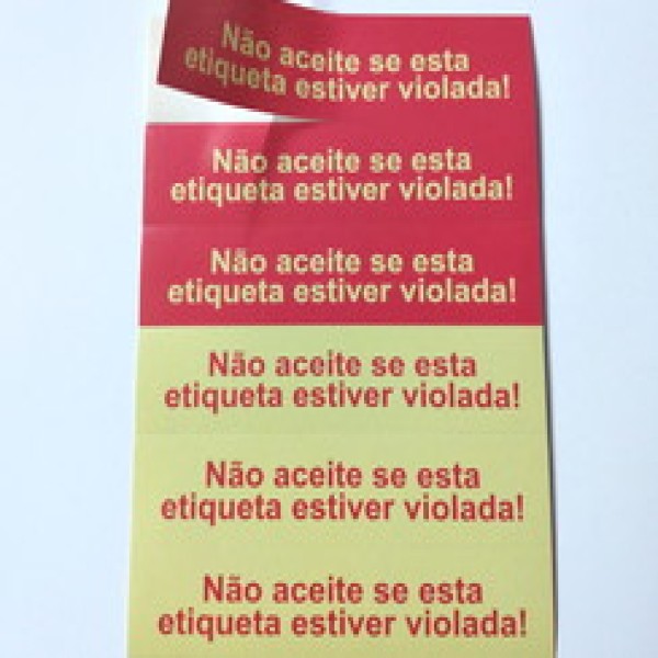 Etiquetas lacres de segurança