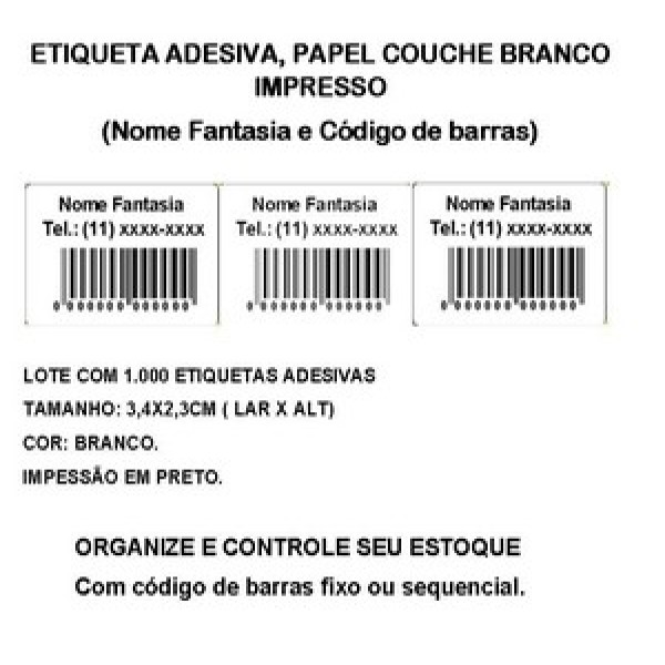 Etiquetas para identificação de lote