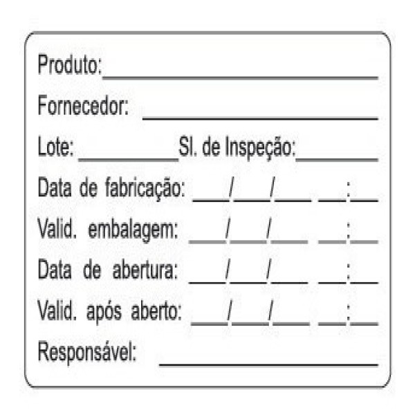 Etiquetas para identificação de lote