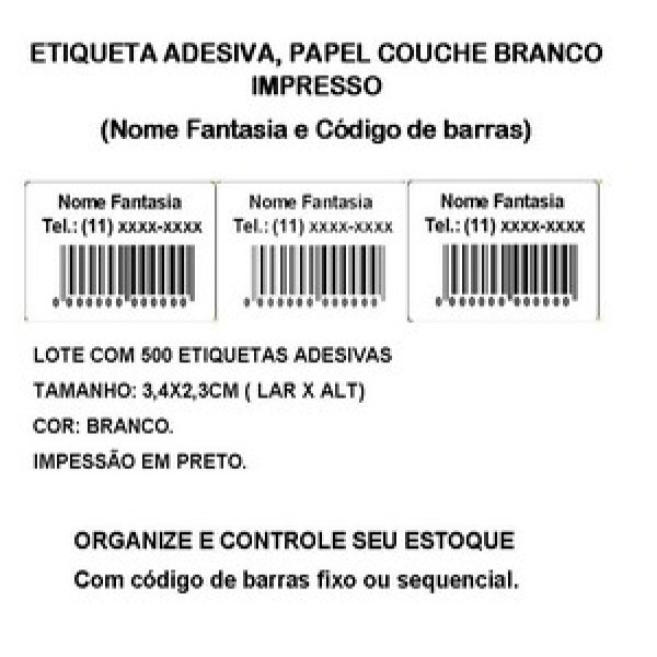 Etiquetas para identificação de lote