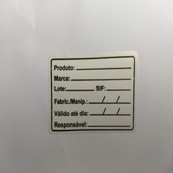 Etiquetas para identificação de lote